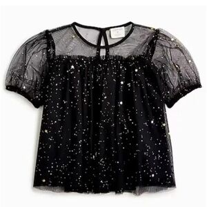 NWT JCrew Tulle Starred Top